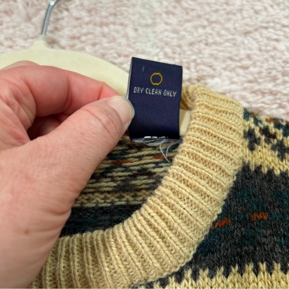 Vintage Regatta Sport Snowflake Stripe Pattern 100% Wool Sweater Size Medium - Picture 4 of 13